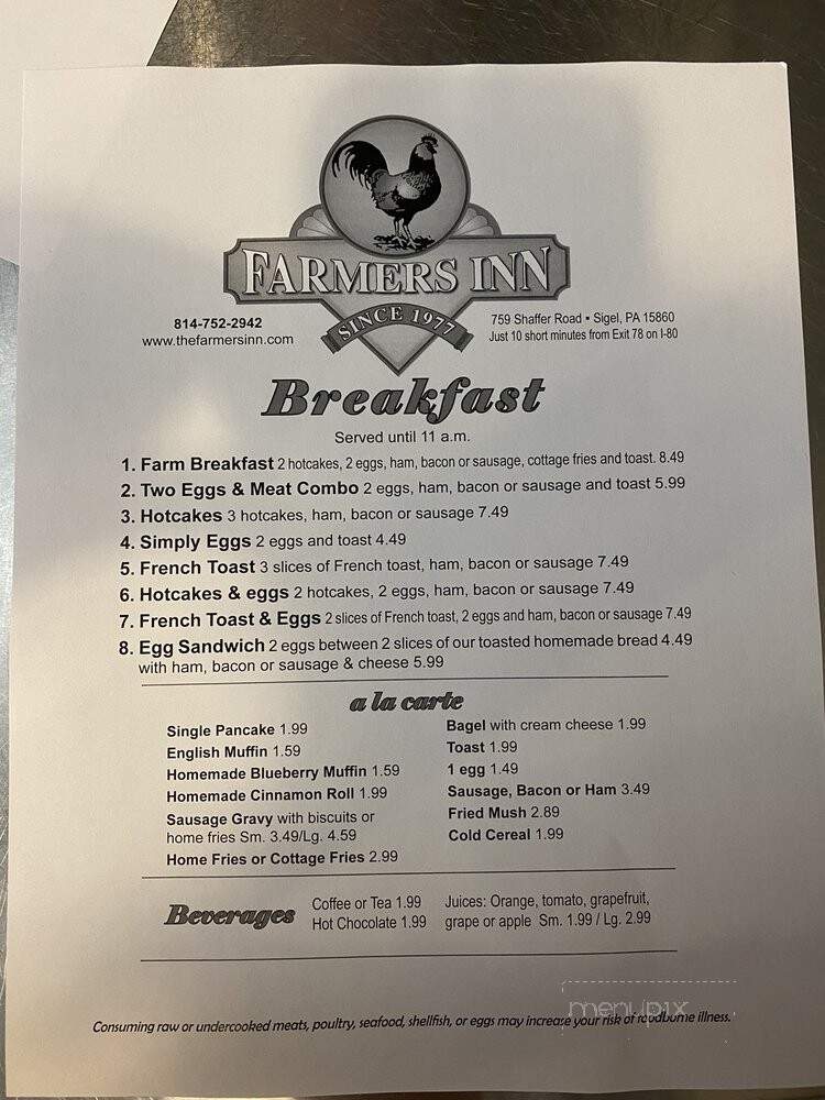 Farmer's Inn Restaurant - Sigel, PA