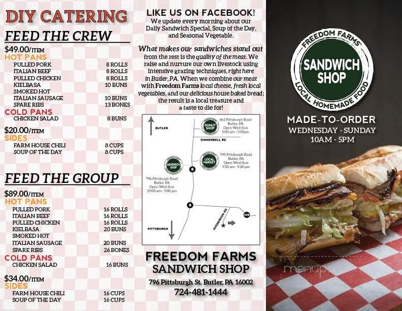 Freedom Farms Sandwich Shop - Butler, PA