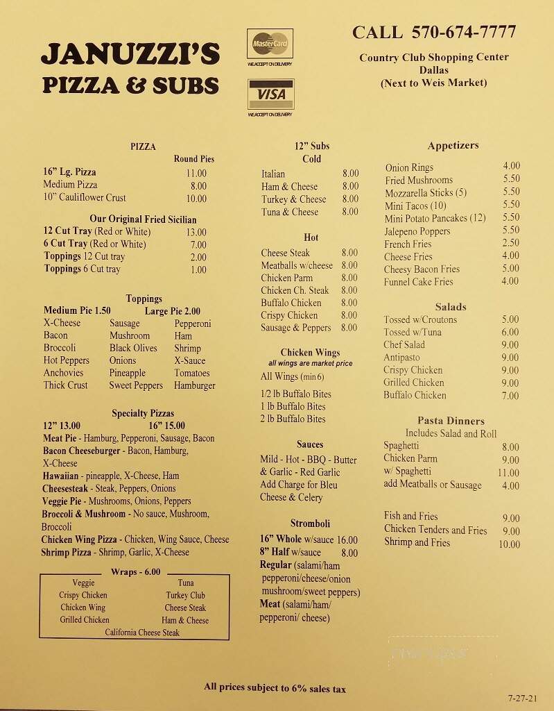 Januzzi's Pizza - Dallas, PA