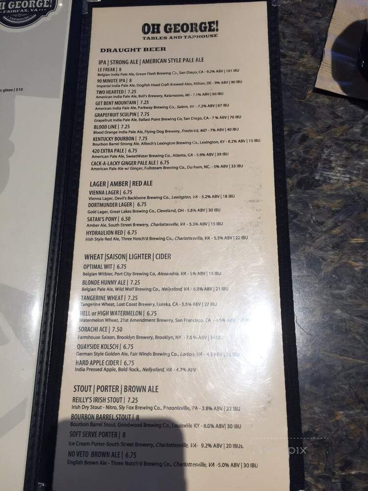 Oh George! Tables & Taphouse - Fairfax, VA