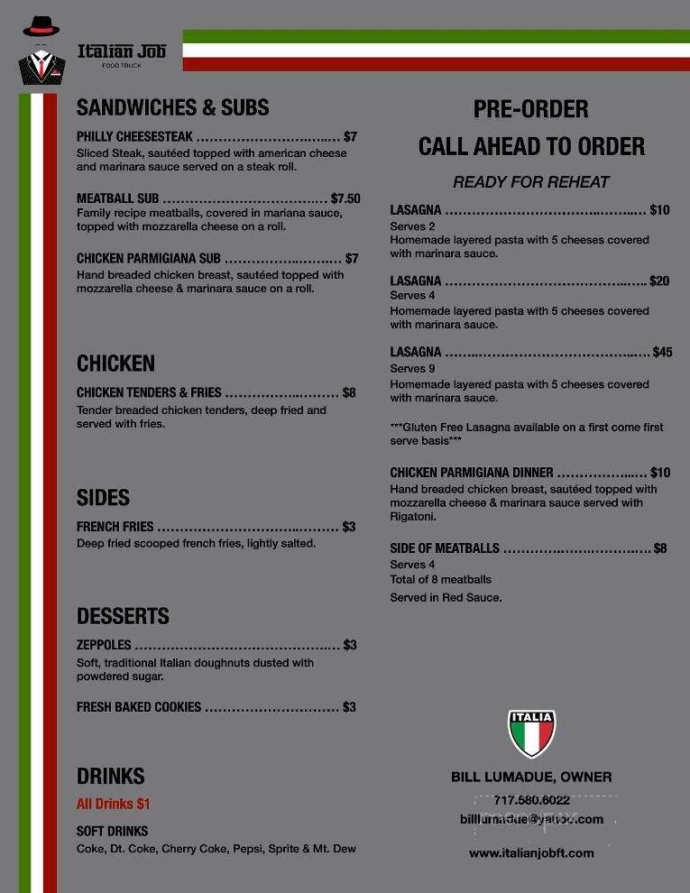 Italian Job Food Truck - Carlisle, PA