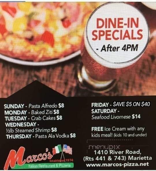 Marco's Restaurant and Pizzeria - Marietta, PA