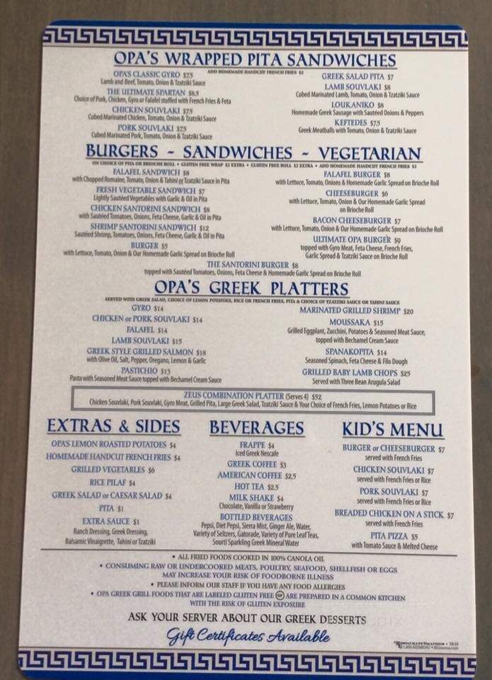 Opa Greek Grill - Warwick, NY