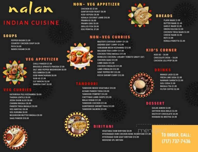 Nalan Indian Cuisine - Lemoyne, PA