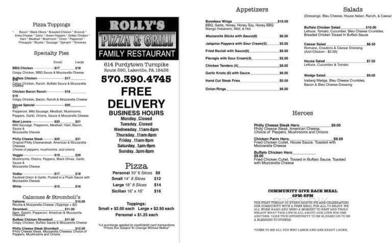 Rolly's Pizza & Grill - Lakeville, PA