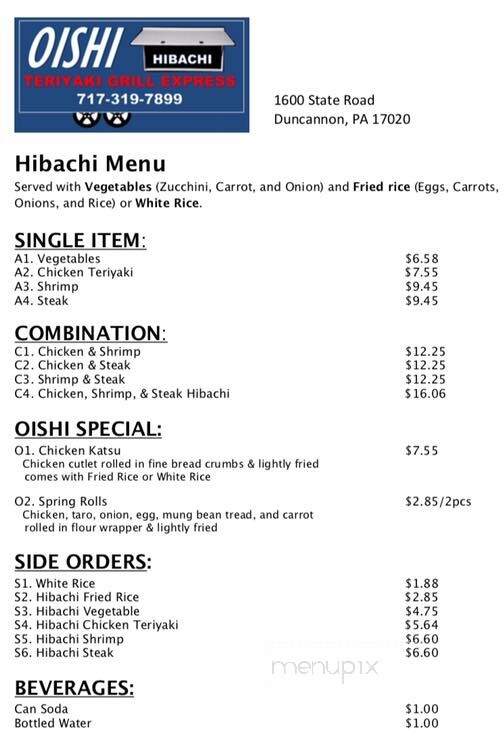 Oishi Hibachi on Wheels - Duncannon, PA