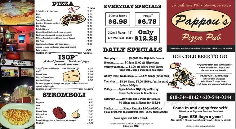 Pappou's Pizza Pub - Morton, PA