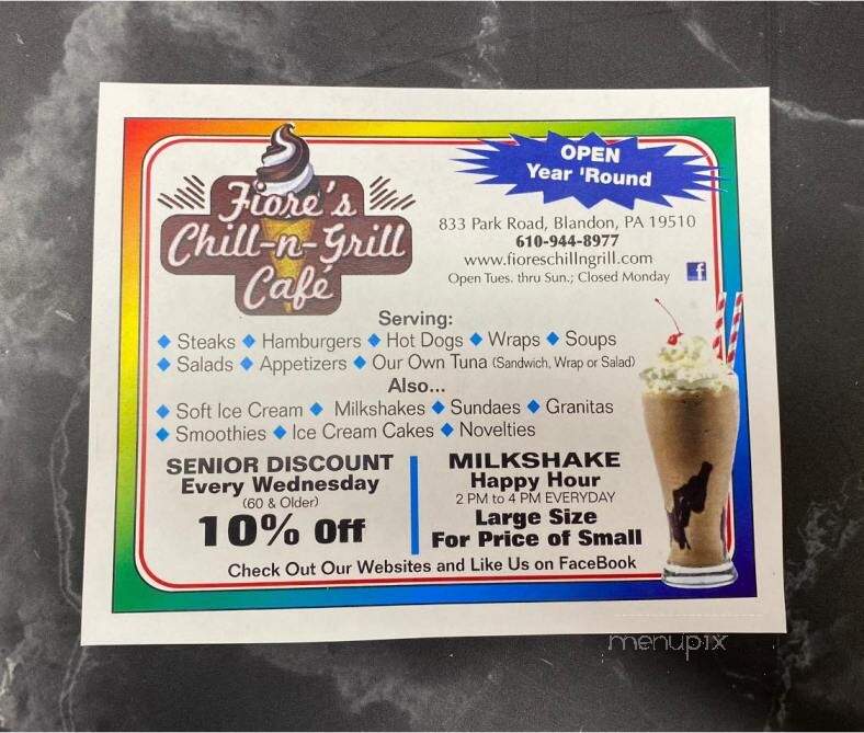 Fiore's Chill n Grill Cafe - Blandon, PA