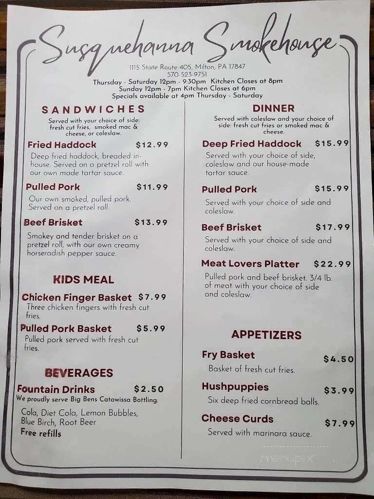 Susquehanna Smokehouse - Milton, PA