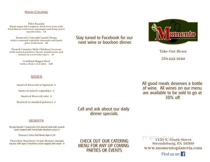 Momento Pizzeria & Restaurant - Stroudsburg, PA