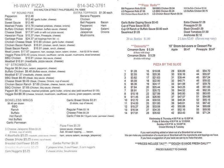 Hi-Way Pizza Shoppe - Philipsburg, PA