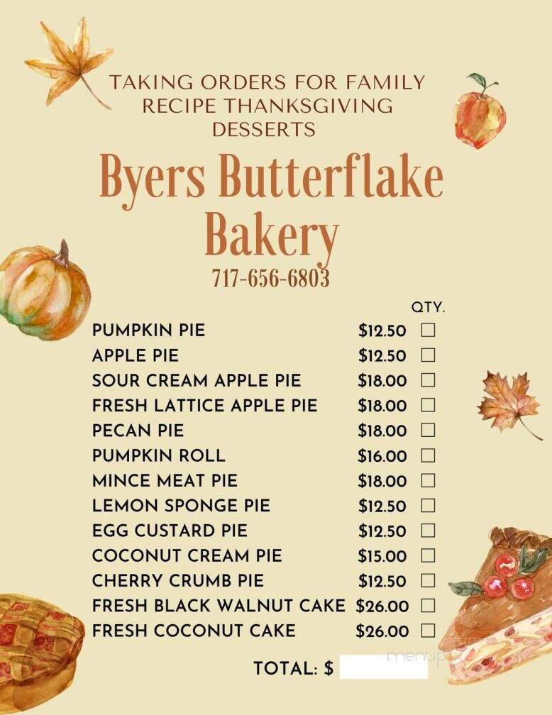 Byers Butterflake Bakery - Leola, PA