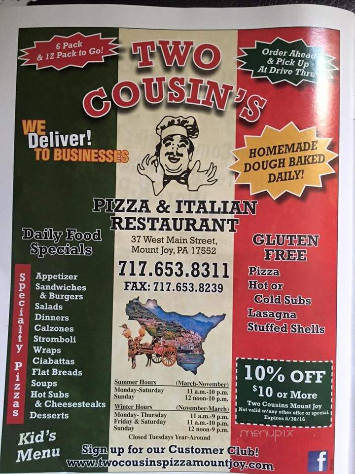 Two Cousins Pizza - Mount Joy, PA