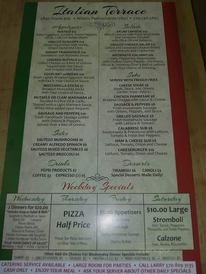 Italian Terrace Restaurant - Milton, PA