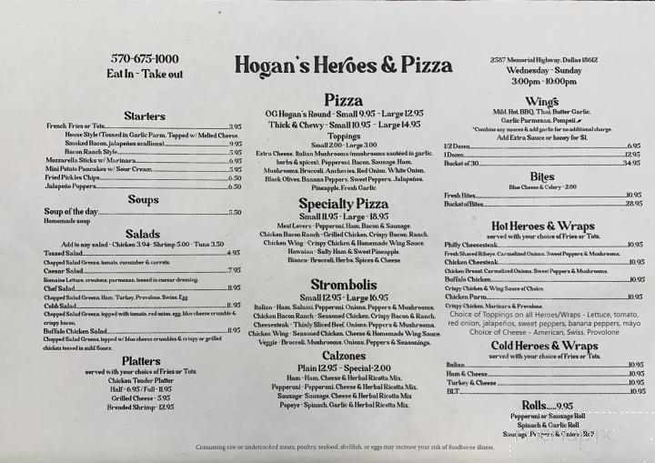 Hogan's Heroes & Pizza - Dallas, PA