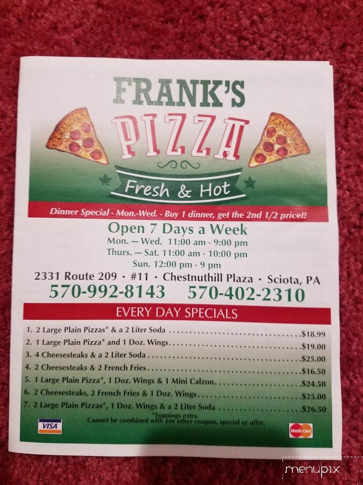 Franks Pizza - Sciota, PA