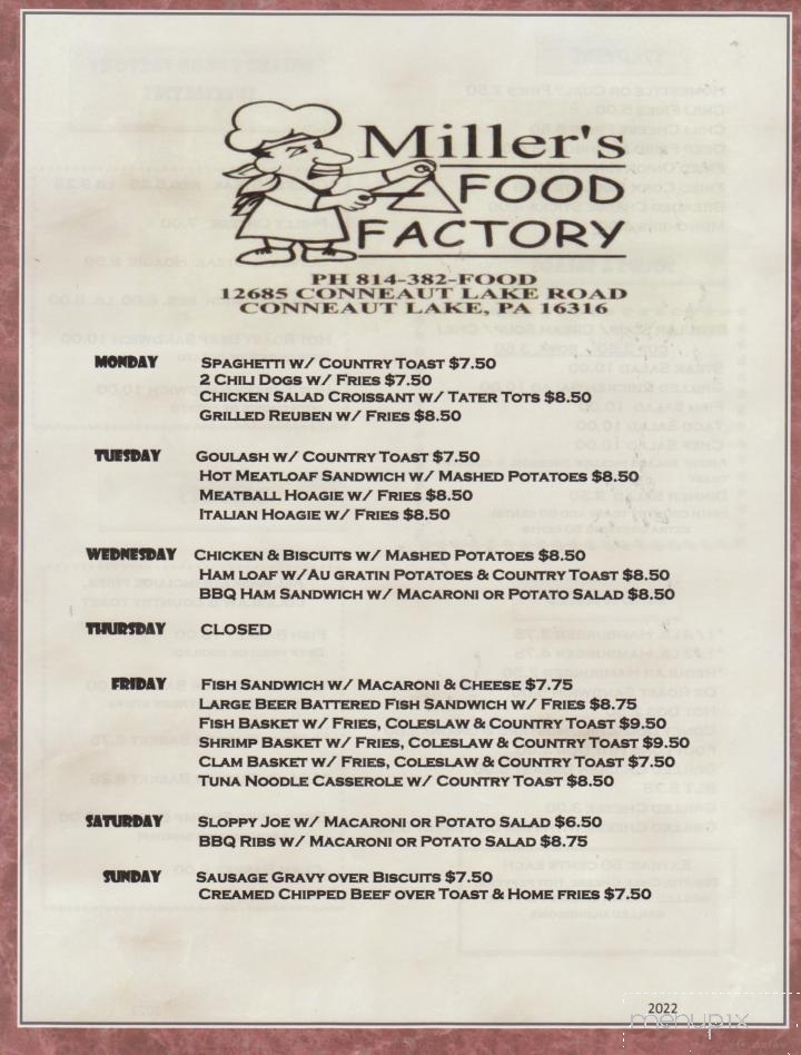 Miller's Food Factory - Conneaut Lake, PA