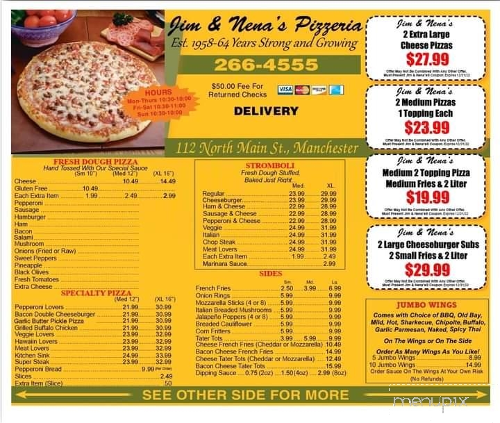 Jim & Nena's Pizzeria - Manchester, PA