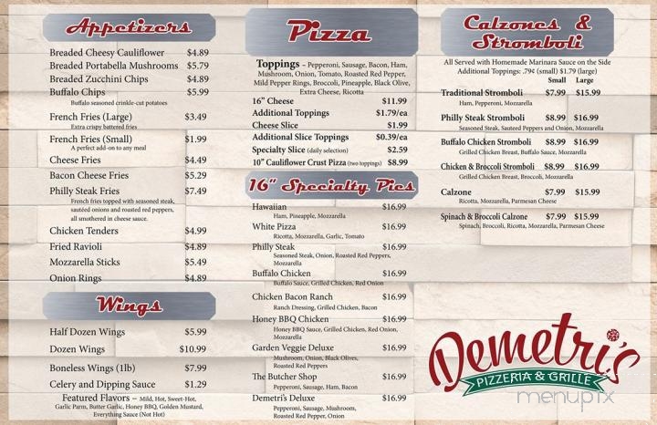 Demetri's Pizzeria & Grille - Loretto, PA