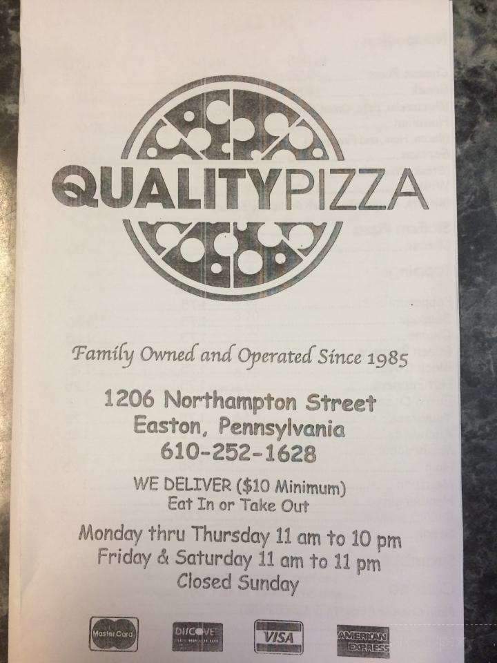 Quality Pizza - Easton, PA