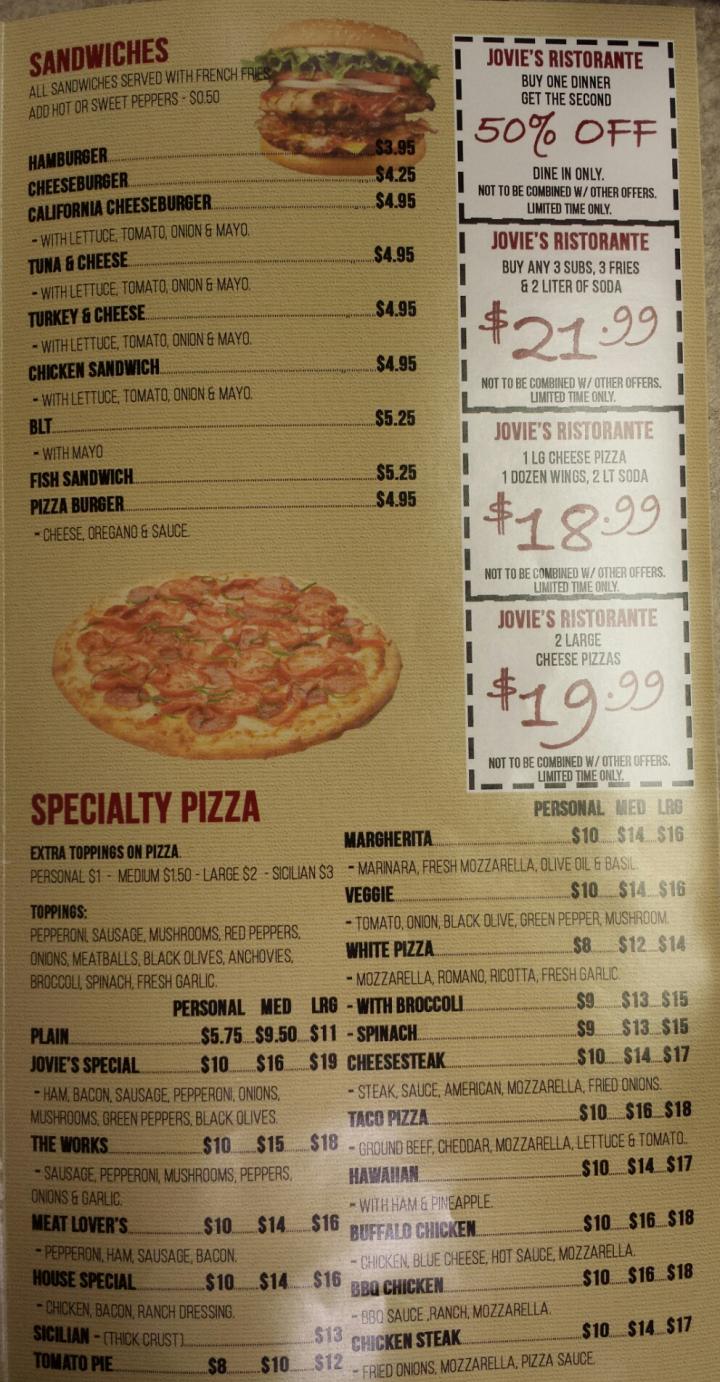 Jovies Pizzeria & Italian Restaurant  - Lancaster , PA