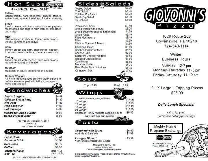 Giovonni's Pizza - Cowansville, PA