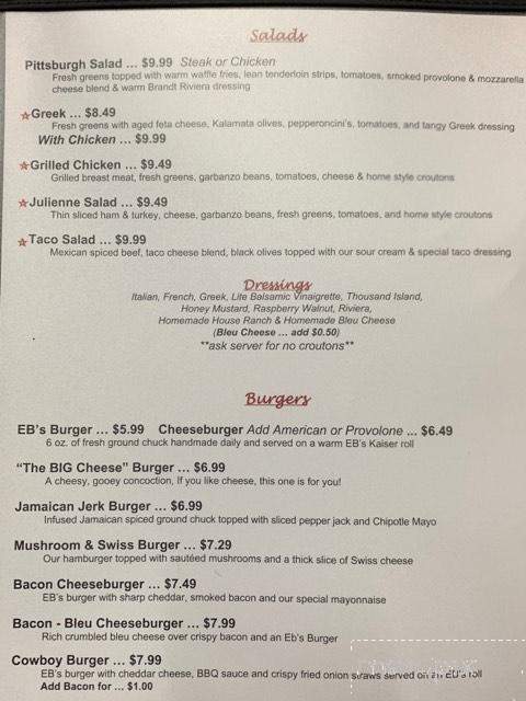 Eb's Eatery - Allegany, NY