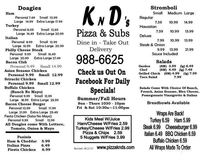 KND's Pizza - Sunbury, PA