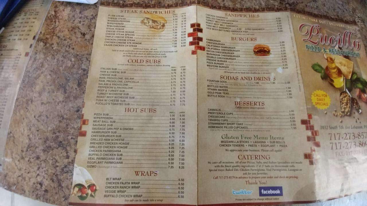 Pucillo's Pizza & Restaurant - Lebanon, PA