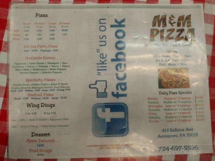 M & M Pizza - Avonmore, PA