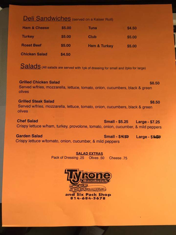 Tyrone Sandwich and Six Pack Shop - Tyrone, PA